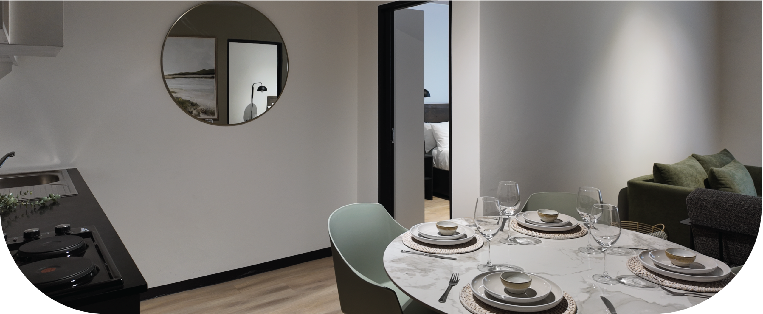 Jetty Quarter studio rental apartment interior, Foreshore, Cape Town